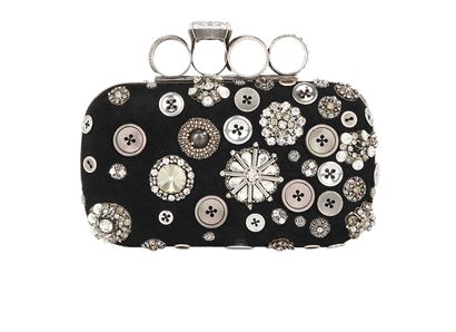 Embellished Four Rings Box Clutch, front view